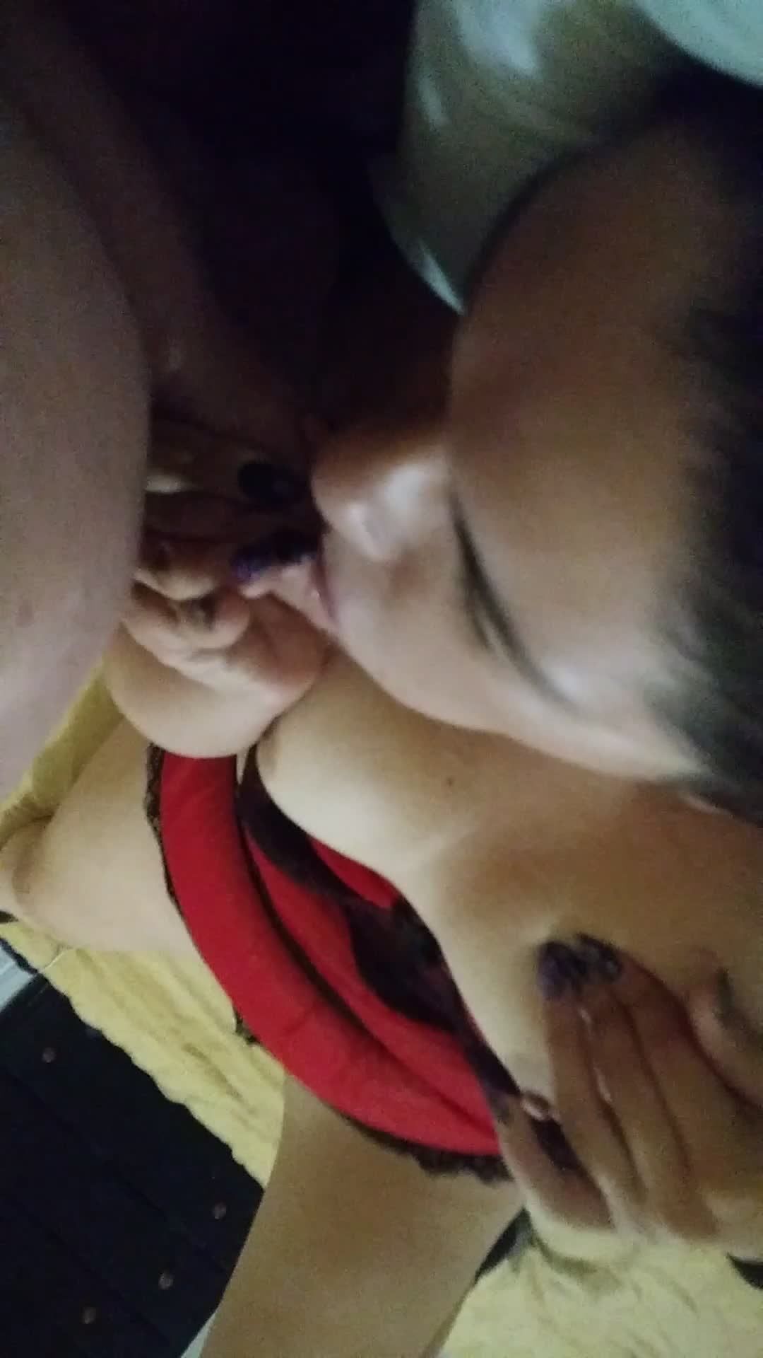 Gf sucking my cock as a man